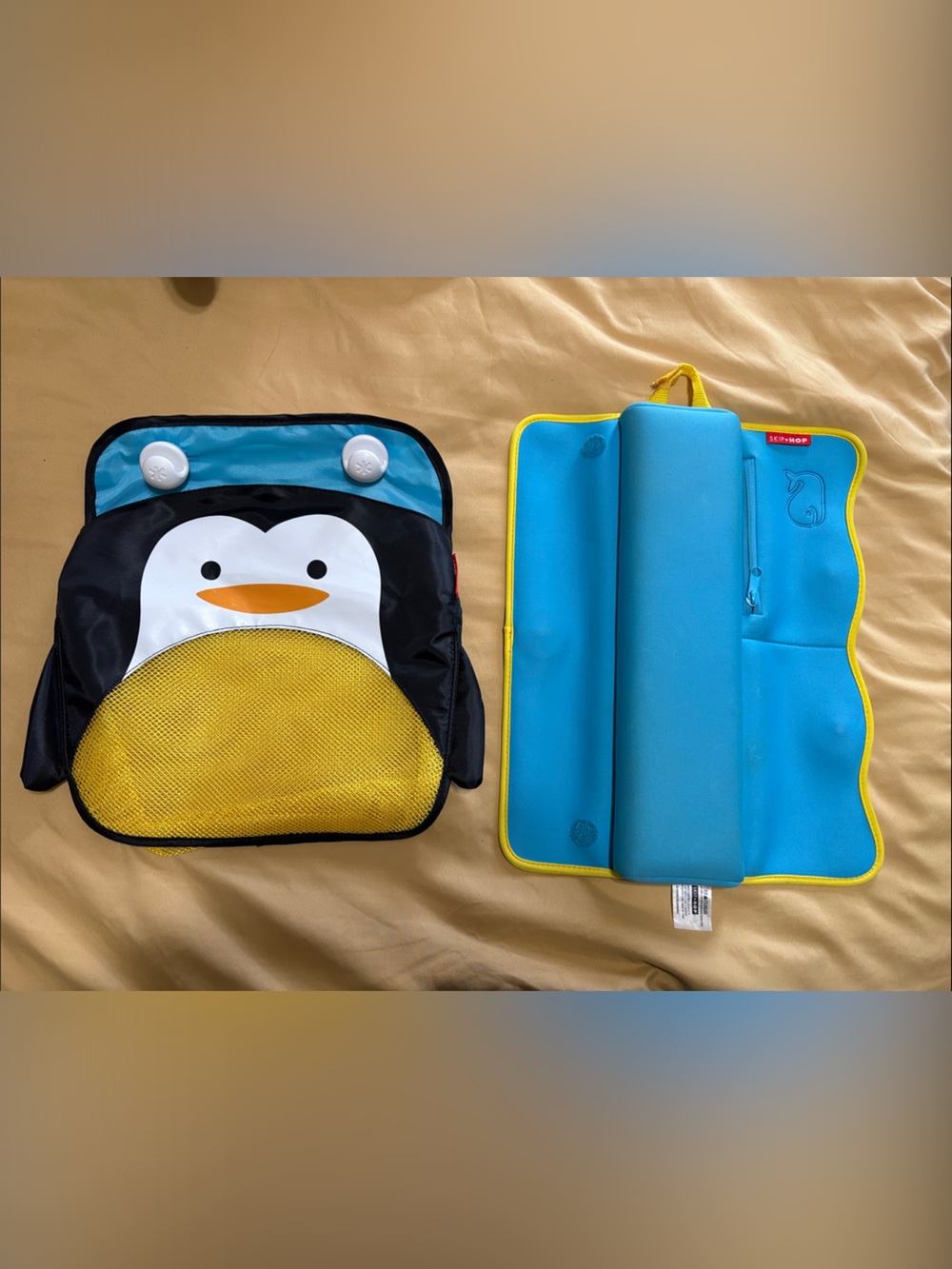Skip Hop Penguin Bath Toy Holder and Tub Cushion